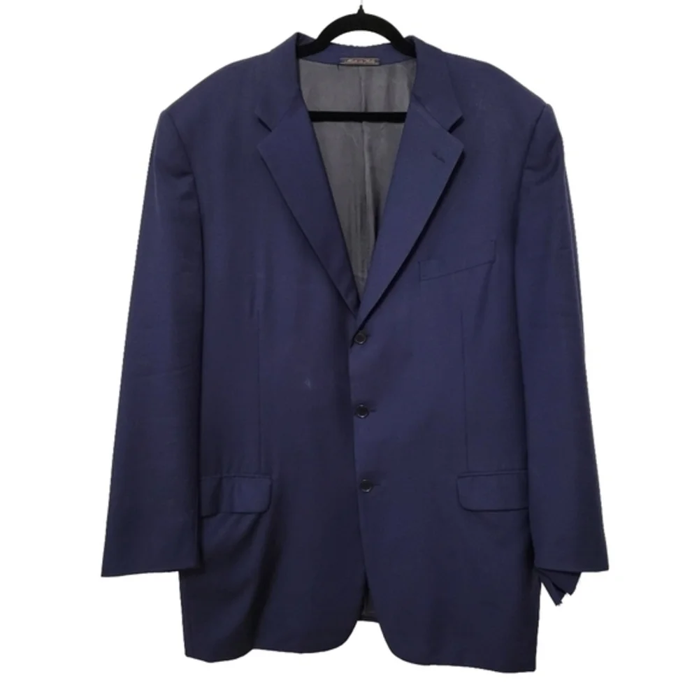 Linea Trussini Nuova Men's Sports Coat w/ Loro Piana Bemberg Wool, Navy Size 48L
